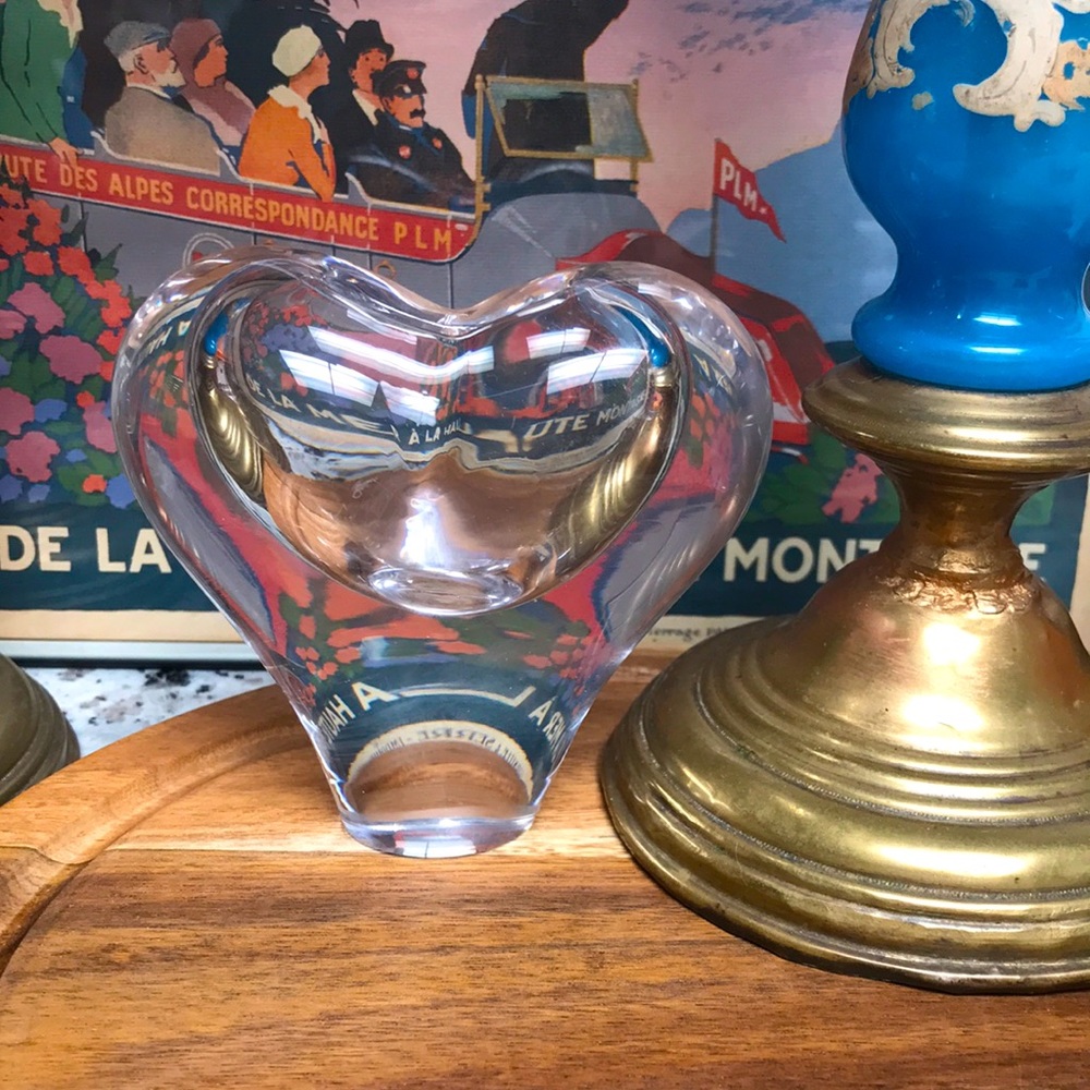 Lead Crystal Heart Shaped Bud Vase